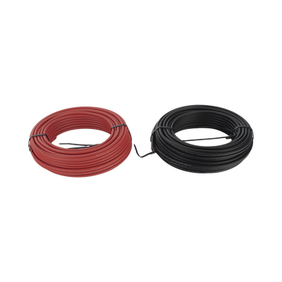 Kit de 2 rollos de 100 metros de cable fotovoltaico de cobre, rojo y negro, calibre 10 AWG (6mm²), Tipo PV,  1000/2000 V y...