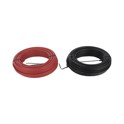 Kit de 2 rollos de 50 metros de cable fotovoltaico de cobre, rojo y negro, calibre 10 AWG (6mm²), Tipo PV,  1000/2000 V y ...