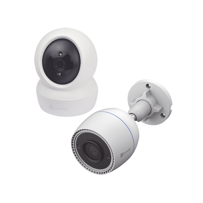 Kit de cámaras WiFi / Incluye 1 pieza C6N  Para Uso en Interior y 1 pieza CS-C3TN Para Uso en Exterior / Detección de Movi...