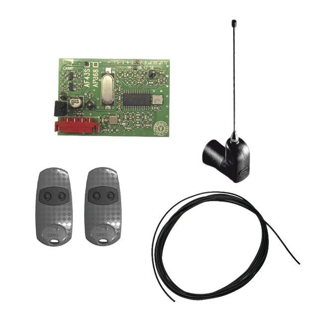 Kit Receptor Inalámbrico / Alcance 45 m (147.6 ft) / 2 Controles Remotos / Cable RG58 3 m / Antena Externa | SIERRA STORE