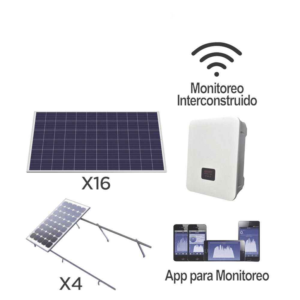 Kit Solar de Interconexión / 5 kW / 220 Vca / Inversor Cadena / Paneles 330 W | SIERRA STORE