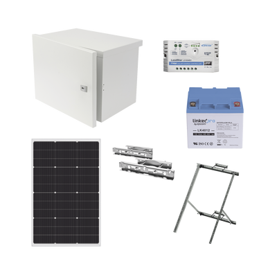 Kit de Alimentación PV para CCTV 12 Vcc Hasta Máximo 14 Watts para Cámara y Enlace - Syscom