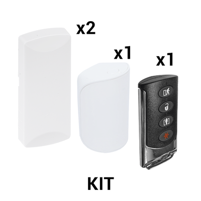 KIT Básico Sensores Inalámbricos - Incluye 2 Contactos Magnéticos, 1 PIR y 1 Llavero - Compatibles con Honeywell y PRO4GEN...