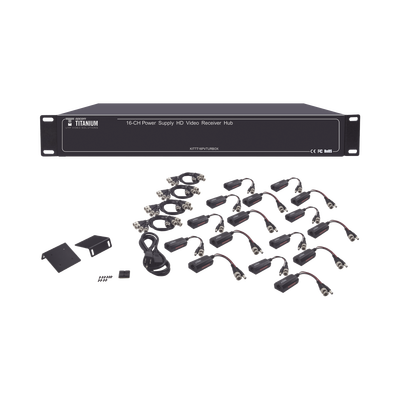 Kit de TRANSCEPTOR ACTIVO DE 16 Canales / VIDEO+PODER en un solo Cable UTP / 150m en 4K, 200m en 5 MP/ Envía 36 Vcc y reci...
