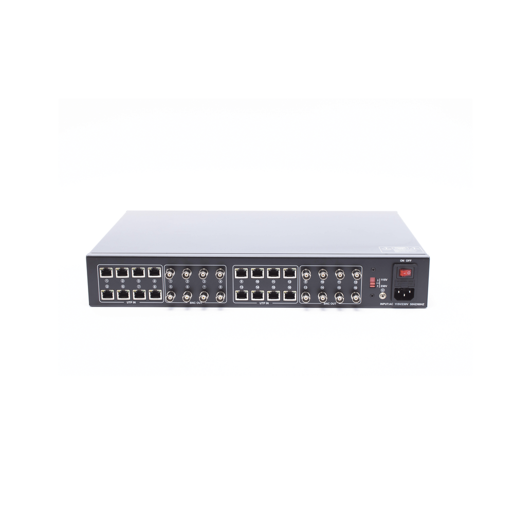 (SOLO RECEPTOR) TRANSCEPTOR ACTIVO DE 16 CANALES / VIDEO+PODER en un solo Cable UTP / 150 metros en 4K, 200 metros en 5 MP/ Envía 36 | SIERRA STORE