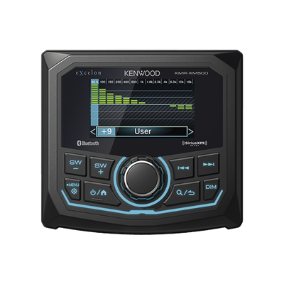Estéreo marino sumergible IP66, con pantalla de 2.7 pulgadas, conexión Bluetooth, iluminación multicolor variable, con ent...