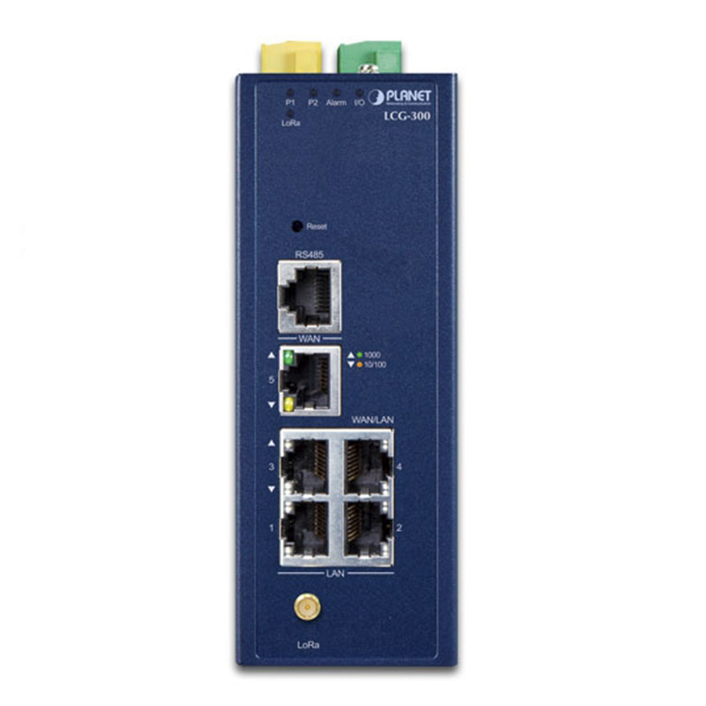 Gateway Industrial LoRaWAN / 5 Puertos 10/100/1000T / Banda 902-928 MHz / 2 E/S Digitales / IP30 / -40 a 75 °C | SIERRA STORE