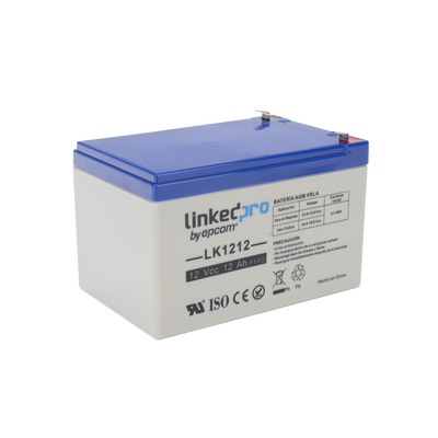 Batería 12 V / 12 Ah / UL / Tecnología AGM / Vida útil promedio de 5 años / Uso en equipo electrónico / Intrusión / Incend...