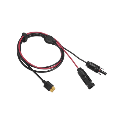 Cable 2.5 m, Negro, Calibre 12 AWG con Terminales MC4 Macho y Hebra para Terminal XT60 - ECOFLOW