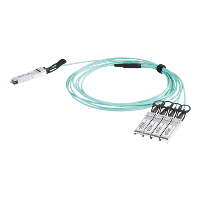 Cable AOC QSFP+ de 40 Gbps a 4x 10 Gbps / Cable de fibra óptica Activo / Longitud: 1 metro - LINKEDPRO