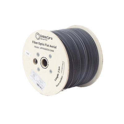 Carrete de 2 Kilómetros (6561.68 Pies) de Fibra Óptica Aérea Mini Figura 8 G.657A2 Tipo Drop Plana, Monomodo de 2 Hilos (B...