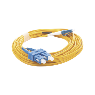 Jumper de Fibra Óptica Monomodo 9/125 LC/UPC-SC/UPC, PVC, 2.0 mm, Dúplex, Amarillo, 5 Metros (16.40 Pies) LINKEDPRO BY EPC...