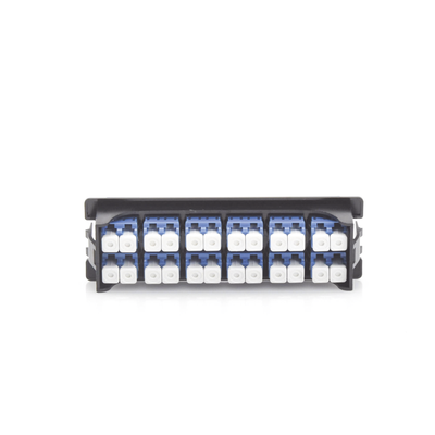 Placa Acopladora para Distribuidor de Fibra Óptica LP-ODF-8024, Incluye 12 Acopladores LC Duplex para Fibra Monomodo LINKE...