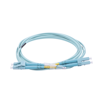 Jumper de Fibra Óptica Multimodo OM3 50/125 LC-LC OFNR (Riser), 2.0 mm, Dúplex, Aqua, 2 Metros (6.56 Pies) LINKEDPRO BY EP...
