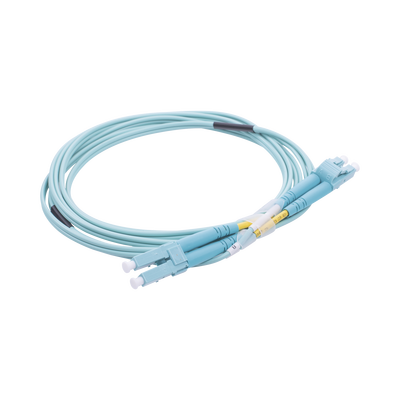 Jumper de Fibra Óptica Multimodo OM3 50/125 LC-LC OFNR (Riser), 2.0 mm, Dúplex, Aqua, 2 Metros (6.56 Pies) LINKEDPRO BY EP...