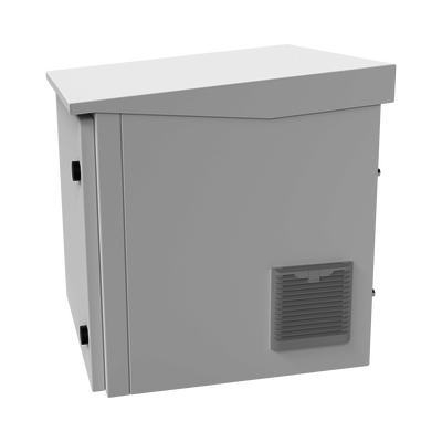Gabinete de Exterior con Rack de 19" de 9UR con Ventiladores y Termostato, Se envía el Gabinete armado, (Montaje a poste o...