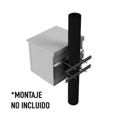 Gabinete de Exterior con Rack de 19" de 9UR con Ventiladores y Termostato, Se envía el Gabinete armado, (Montaje a poste o...