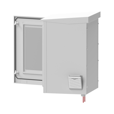 Gabinete de Exterior con Rack de 19" de 16U con Ventiladores y Termostato, Se envía el Gabinete Armado. (Montaje a poste o...