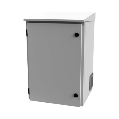 Gabinete de Exterior con Rack de 19" de 16U con Ventiladores y Termostato, Se envía el Gabinete Armado. (Montaje a poste o...