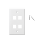 Placa de Pared de 4 Puertos, Keystone, Color Blanco | SIERRA STORE