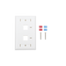 Placa de Pared de 2 Puertos, Keystone, con Espacio para Etiqueta, Color Blanco - LINKEDPRO BY EPCOM