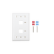 Placa de Pared de 2 Puertos, Keystone, con Espacio para Etiqueta, Color Blanco - LINKEDPRO BY EPCOM
