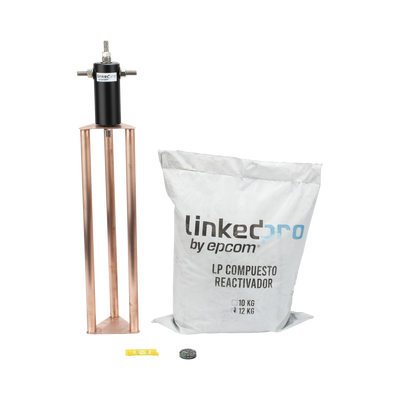 Electrodo de Cobre para Corriente Máxima de 60 Amp. con Compuesto Mejorador de Terreno - LINKEDPRO BY EPCOM