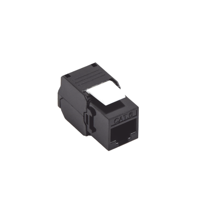 Módulo Jack Keystone Cat6 (Toolless), con Terminación en Ángulo 180 - Color Negro, Compatible con Faceplate y Patchpanel L...