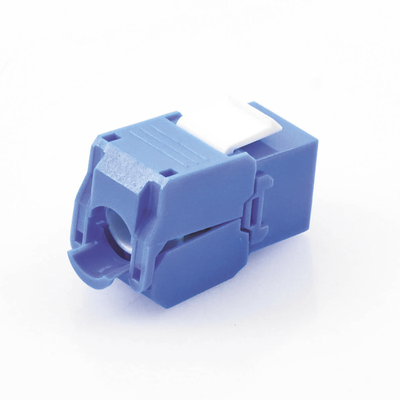 Módulo Jack Keystone Cat6 (Toolless), con Terminación en Ángulo 180 Grados Color Azul, Compatible con Faceplate y Patchpan...