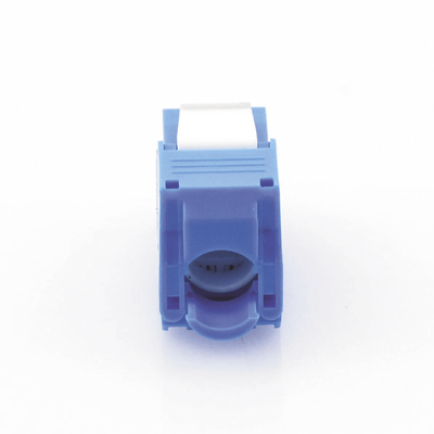 Módulo Jack Keystone Cat6 (Toolless), con Terminación en Ángulo 180 Grados Color Azul, Compatible con Faceplate y Patchpan...