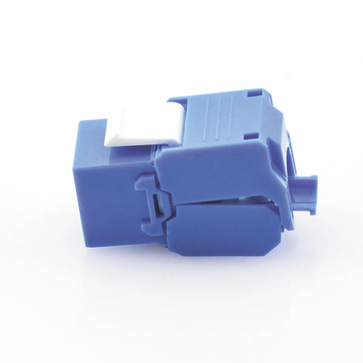 Módulo Jack Keystone Cat6 (Toolless), con Terminación en Ángulo 180 Grados Color Azul, Compatible con Faceplate y Patchpan...