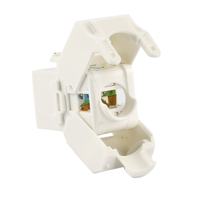 Módulo Jack Keystone Cat6 (Toolless), con Terminación en Ángulo 180 - Color Blanco, Compatible con Faceplate y Patchpanel ...