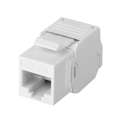 Módulo Jack Keystone Cat6 (Toolless), con Terminación en Ángulo 180 - Color Blanco, Compatible con Faceplate y Patchpanel ...