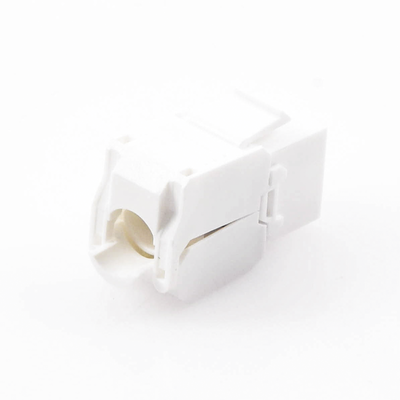 Módulo Jack Keystone Cat6A (Toolless), con Terminación en Ángulo 180 Grados Color Blanco, Compatible con Faceplate y Patch...