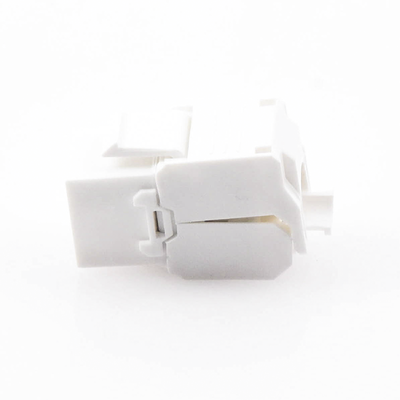 Módulo Jack Keystone Cat6A (Toolless), con Terminación en Ángulo 180 Grados Color Blanco, Compatible con Faceplate y Patch...