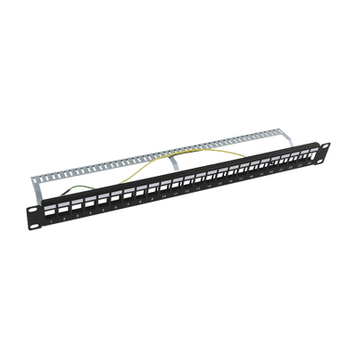 Patch Panel Modular Blindado (STP) de 24 Puertos, con Barra para Organizar Cable - LINKEDPRO BY EPCOM