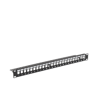 Patch Panel Modular sin Blindaje de 24 Puertos, 1U, con Barra para Organizar Cable LINKEDPRO BY EPCOM - Vista 3