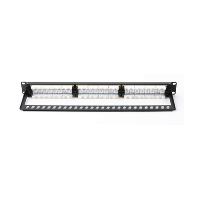 Panel de Parcheo de Impacto (110) UTP de 24 Puertos Cat6A, 19 Pulgadas (48.26 cm), con Barra para Organizar Cables y Espac...