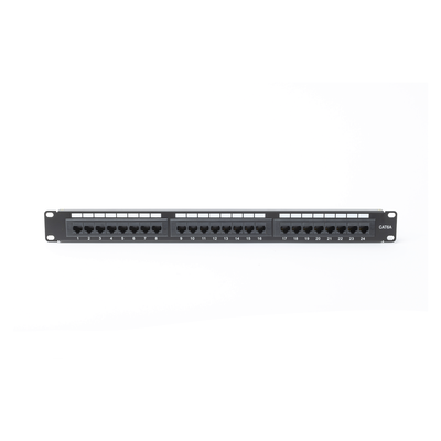 Panel de Parcheo de Impacto (110) UTP de 24 Puertos Cat6A, 19 Pulgadas (48.26 cm), con Barra para Organizar Cables y Espac...