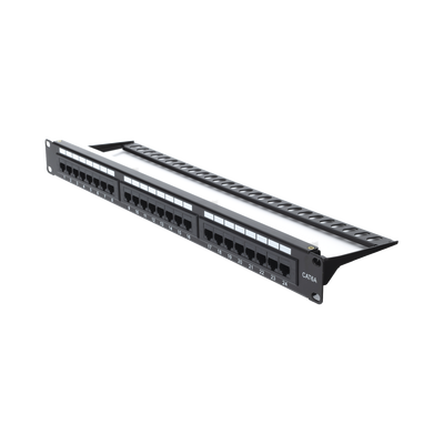 Panel de Parcheo de Impacto (110) UTP de 24 Puertos Cat6A, 19 Pulgadas (48.26 cm), con Barra para Organizar Cables y Espac...