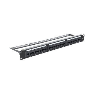 Panel de Parcheo de Impacto (110) UTP de 24 Puertos Cat6A, 19 Pulgadas (48.26 cm), con Barra para Organizar Cables y Espac...