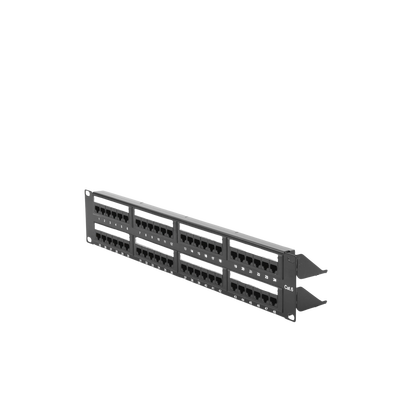 Panel de Parcheo de Impacto (110) UTP de 48 Puertos Cat6, 19 Pulgadas (48.26 cm), 2U, con Barra para Organizar Cable - LIN...