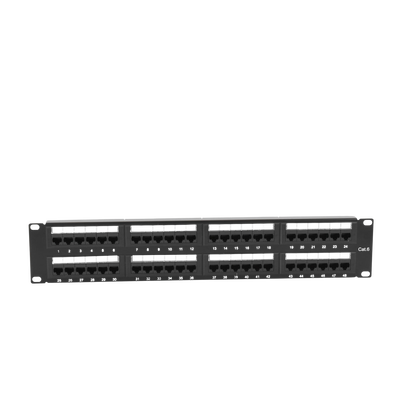 Panel de Parcheo de Impacto (110) UTP de 48 Puertos Cat6, 19 Pulgadas (48.26 cm), 2U, con Barra para Organizar Cable LINKE...