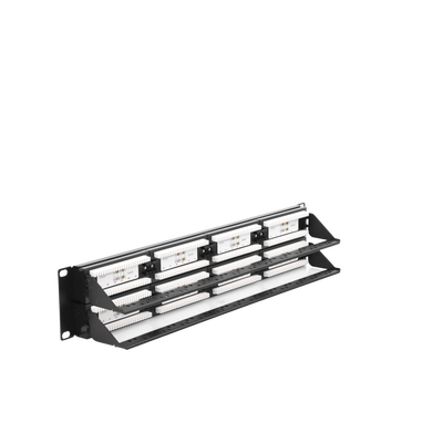 Panel de Parcheo de Impacto (110) UTP de 48 Puertos Cat6, 19 Pulgadas (48.26 cm), 2U, con Barra para Organizar Cable LINKE...