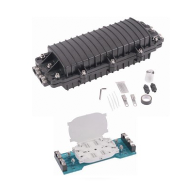 Caja de Distribución de Fibra Óptica Horizontal, Hasta 96 Empalmes, Exterior IP68, 2 Puertos de Entrada y Salida - LINKEDP...