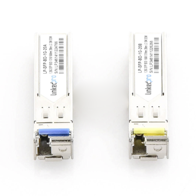 Transceptores Ópticos Bidireccionales SFP (Mini-Gbic) / Monomodo 1310 & 1550 nm / 1.25 Gbps / 1000BASE-BX / Conector LC/UP...