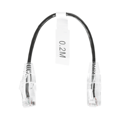 Cable de Parcheo Slim UTP Cat6 - 20 cm (7.87 Pulgadas) Negro Diámetro Reducido (28 AWG) - LINKEDPRO BY EPCOM