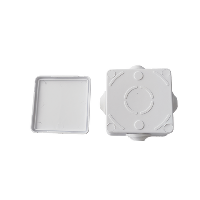 Caja de Conexiones Impermeable IP55 con 4 Entradas, 80 x 80 x 50 mm, para Instalaciones Industriales, Comerciales y Reside...