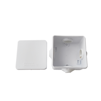 Caja de Conexiones Impermeable IP55 con 4 Entradas, 80 x 80 x 50 mm, para Instalaciones Industriales, Comerciales y Reside...