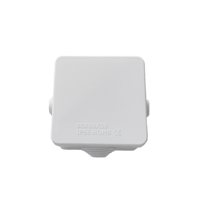 Caja de Conexiones Impermeable IP55 con 4 Entradas, 80 x 80 x 50 mm, para Instalaciones Industriales, Comerciales y Reside...